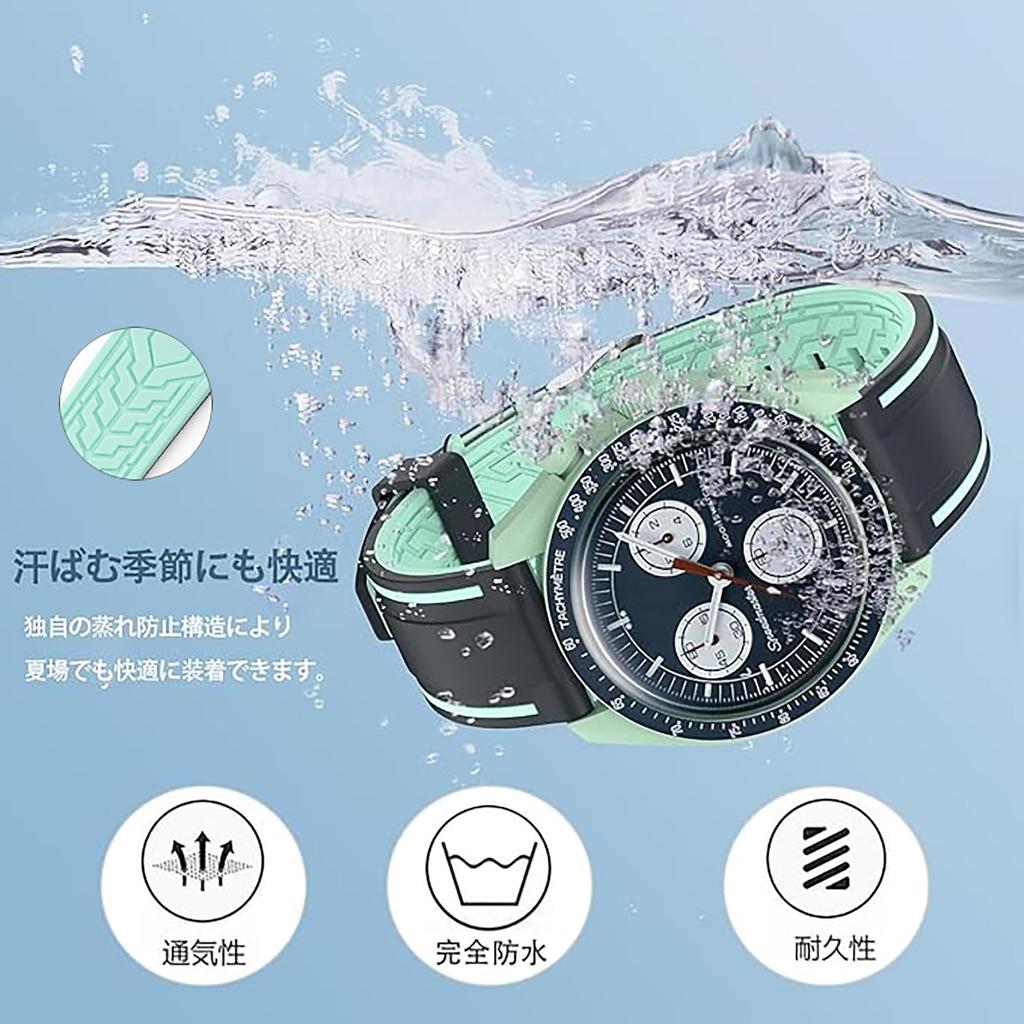 20mm Watch Band for Swatch X OMEGA Speedmaster Silicone Watch Strap for Swatch and Quick Release Replacement Tool and 3 Spring Bars Included [Ylfcly]