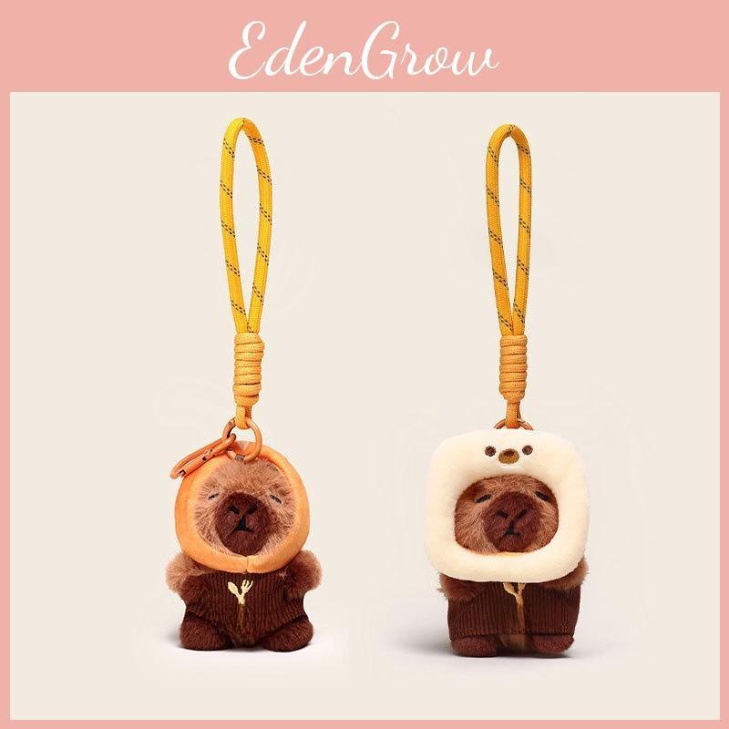 Hat Bread Toast Capybara Plush Keychain With Cartoon Pendant Bag Gift Decoration