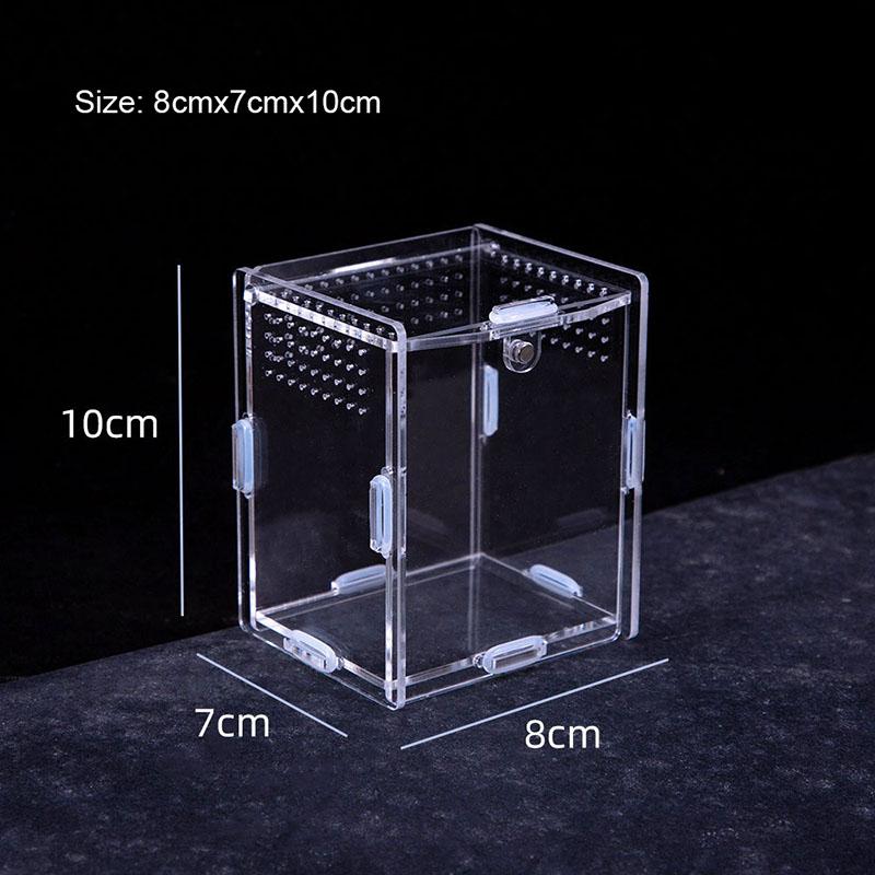 Transparent Reptile Pet Breeding Box Crawling Pet Feeding Box Lizard Silkworm Scorpion Beetle Insect Box Pet House Acrylic Cage
