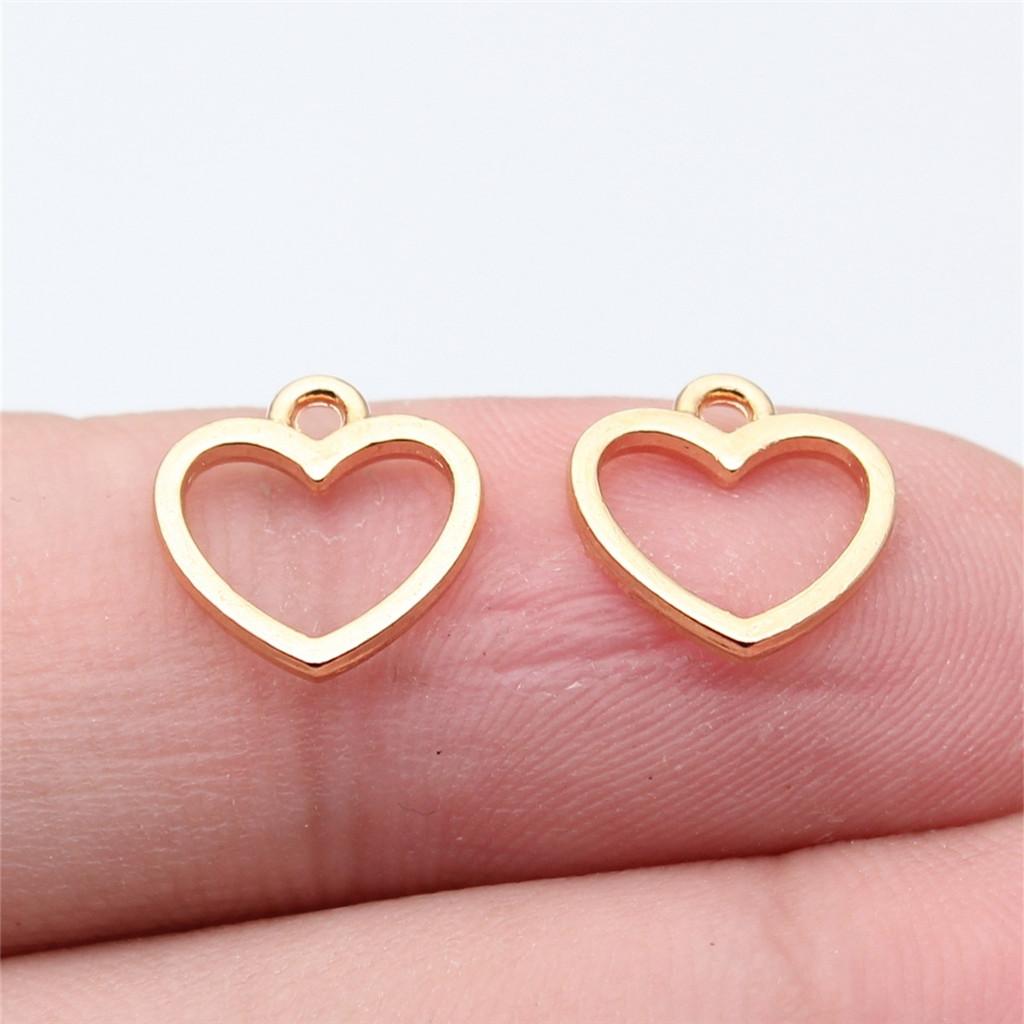 Charms Openwork Heart Pendants Vintage Jewelry Supplies QC068
