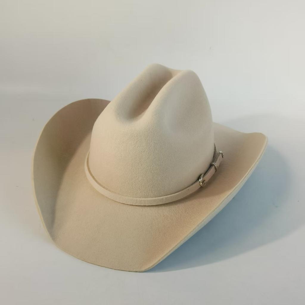 100% WOLLE Cowboyhüte für Männer Frauen Cowgirl Woll-Cowboyhut Mit Futter breite Krempe Filzhut individuell 4 Größen Outdoor Sombrero Hombre