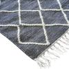 Living Room Rug Cotton Cross Stitches In Wool Dark Grey 120x170