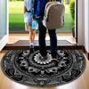 1Pcs Geometric Floral Semi Circle Welcome Doormat Non-Slip for Outdoor Patio Porch Kitchen Bathroom Entryway Floor Mat