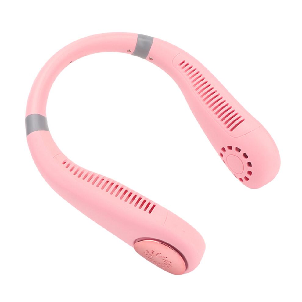 Silent & Portable Bladeless Neck Fan, Rechargeable & Efficient, for Men & Women, Perfect for Hot Weather Activities (Pink)