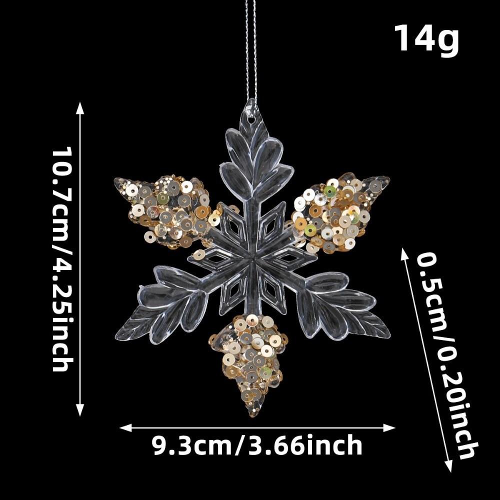 Transparent Christmas Tree Pendant Hanging Loop Snowflake Ornament  Holiday Party Decor