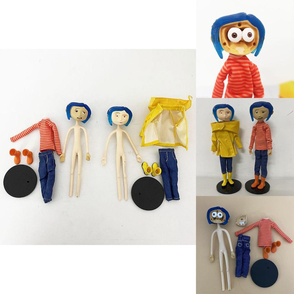 Exquisite 6" Bendy Coraline Pvc Action Figure Model Doll With Red Stripe For Collectors