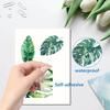 CRASPIRE Green Leaf Window Decal 8 Sheets Adhesive Jungle Leaves Window Stickers Removable Waterproof PVC Clings for Home Living Room Balcony Kitchen