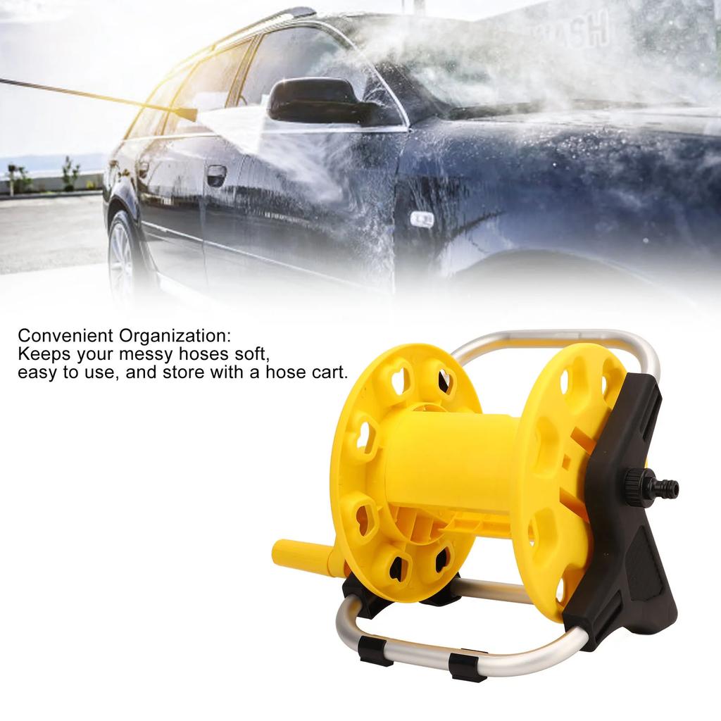 Garden Hose Reel Cart Yellow Hose Reel Cart Water Hose Cart Holds 30m Of Water Pipe