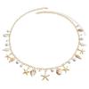 Fashion Natural Shell Conch Sea Star Imitation Pearl Tassel Pendant Waist Chain for Women Sexy Boho Summer Chain Belt Necklace
