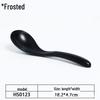 A5 Black Matte Melamine Long Handle Soup Spoon - Food Grade Porcelain Imitation for Restaurants, Hotels, and Hot Pots.