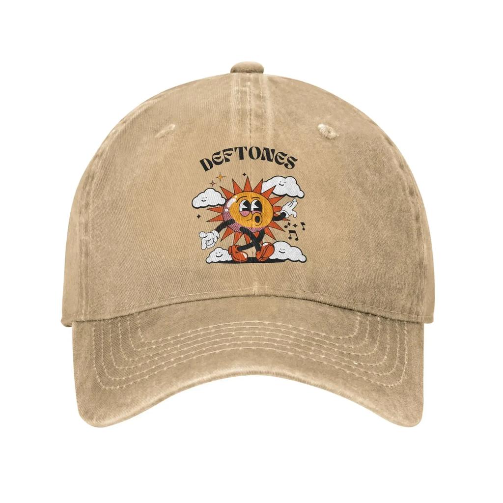 Deftones Rock Band Sun Baseball Cap Casual Unisex-Teens Washed Hip Hop Hat Print Hunting Camping Baseball Caps Birthday Present