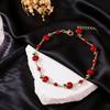 Retro Colorful Red Apple Necklace & Bracelet Set - European & American Style Choker for Girls