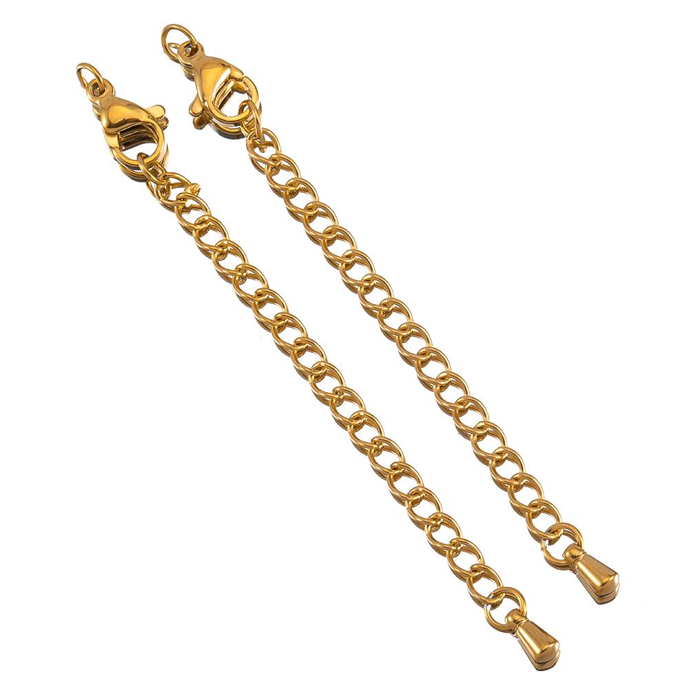 5pcs Stainless Steel Extension Golden Tail Chain Lobster Clasp Connector Extended Chain for Bracelet Necklace DIY Jewelry Making