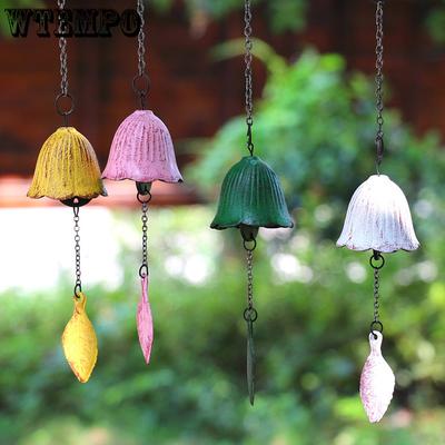 1PC Cast Iron Wind Chime Vintage Metal Hangings Single Leaf Hanging Bell Creative Decorative Bell