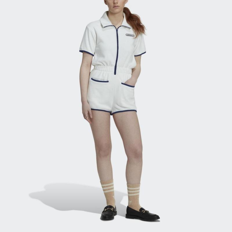 adidas Originals Women's Towel-Terry Short Romper White HT5937