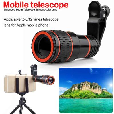 Universal 8X 12X Mobile Phone Camera Telephoto Lens External Telescope with Clip