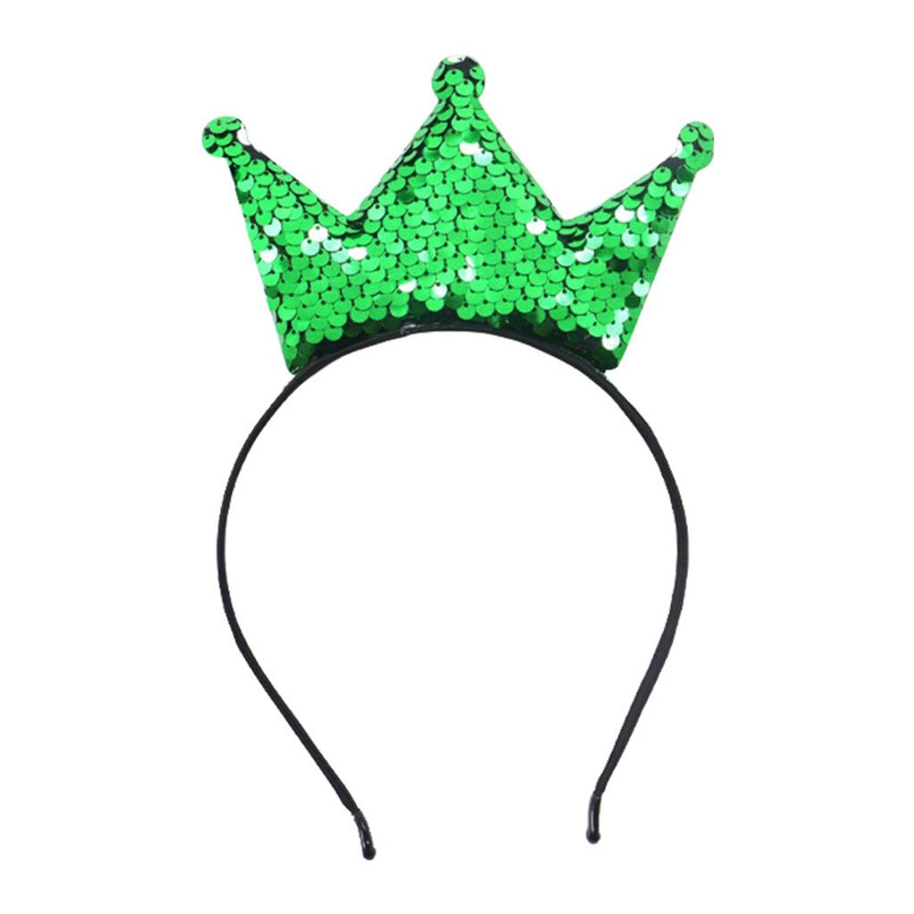 Sparkling Sequins Crown Hairband For Girl Birthday Party Glittering Headwear Toddler Birthday Party Hair Accessory
