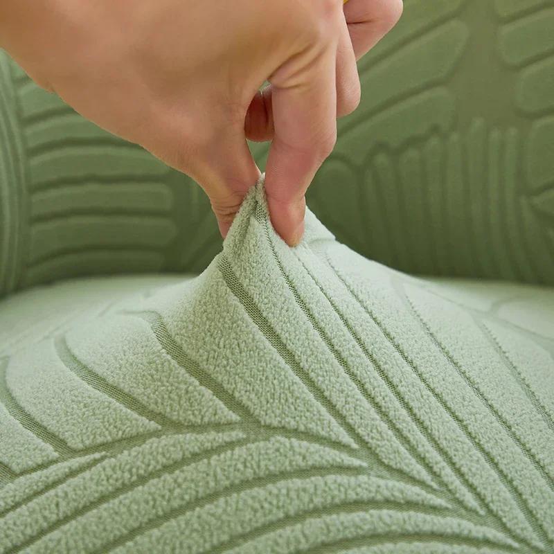 Leaves Jacquard Office High Armchair Cover Elastic Curved Chair Covers Anti-slip Dining Chairs Slipcover for Living Room Kitchen