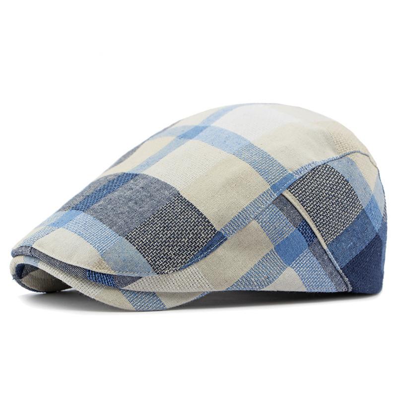 Colorful Plaid Forward-Caps for Men and Women Fashionable Baseball Caps Berets British Newsboy Hats Artist Hats