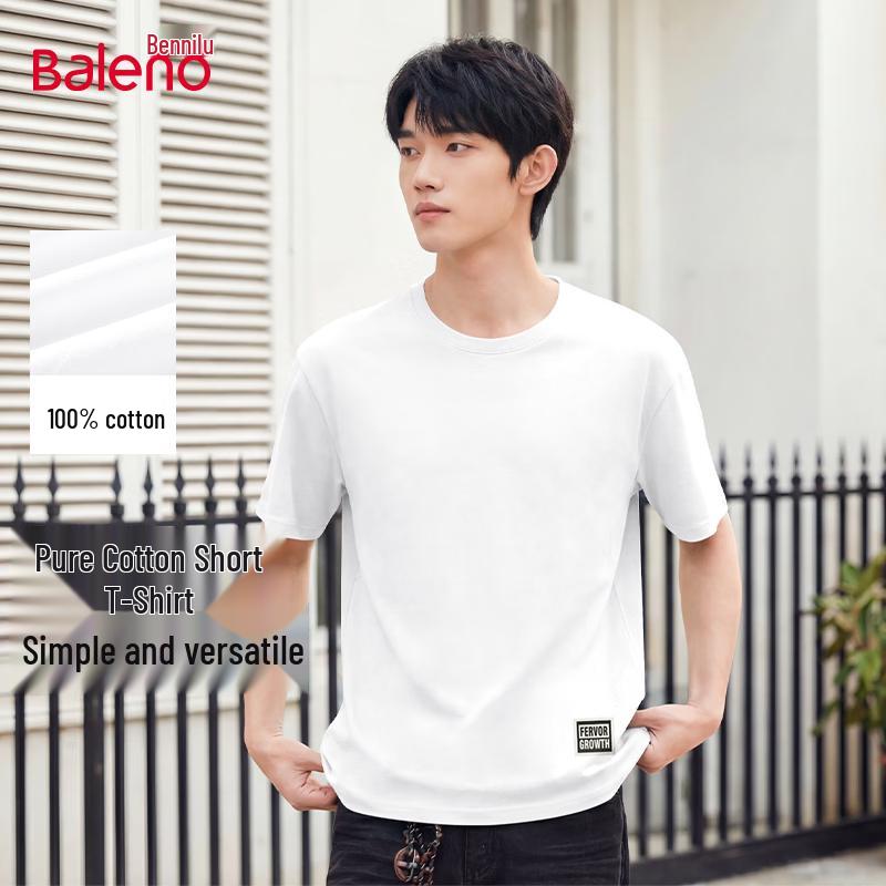 Baleno Men s Heavyweight Pure Cotton Short Sleeve T-Shirt M