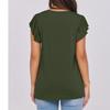 Damen T-Shirt mit V-Ausschnitt, lockere Passform, modisches Oberteil