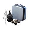 Ceramic Sake Set Cups with Warmer Warming Bowl Creative with Travel Bag Sake Bottle 4 Cups Wine Decanter Ceramic Drinkware