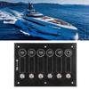 6 Toggle Push Switch Panel for Running Light Bilge Pump Windshield Wiper Bilge Blower DC 12V/24V