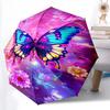 1pc Ladybugs, Butterflies Pattern Umbrella Portable Folding Umbrella Iron Frame Hole Bone Structure Outdoor Home Umbrella