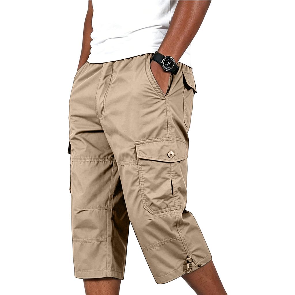 Heren Losse Casual Cargo Shorts Multi Pocket Knie Lengte Werkkleding Utility Shorts met Verstelbaar Trekkoord Zoom