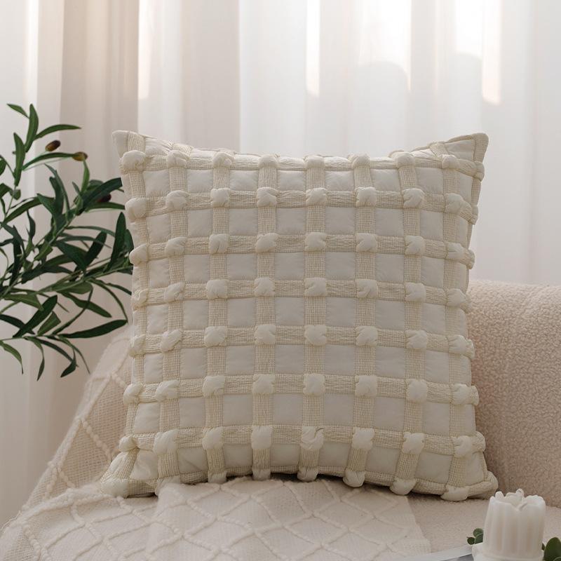 Cream Style Pillow Case Living Room Sofa Lumbar Pillow Bedside Bay Window Soft Decoration Cushion Does Not Include Pillow Core