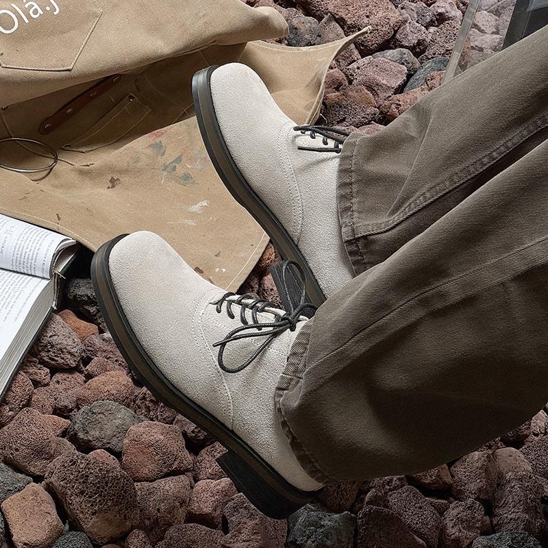 Luxury Brand Lace-Up Outdoor Shoes Men Casual Suede Leather Business Oxford Shoes Classic Retro High Quality Thick Bottom Shoes