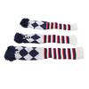 3Pcs Golf Club Head Cover Stylish Pattern Plush Ball Protective Scratch Resistant Knitted Golf Head Cover