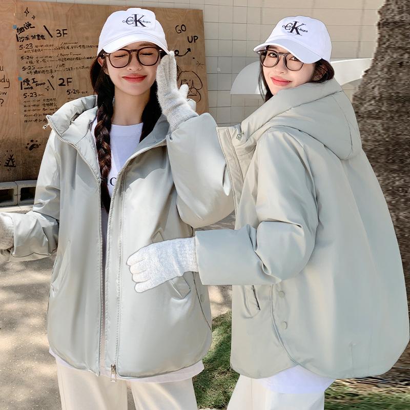 

Стеганая Утепленная Куртка с Капюшоном на Кулиске Короткий Топ с Хлопковой Подкладкой XXL синий