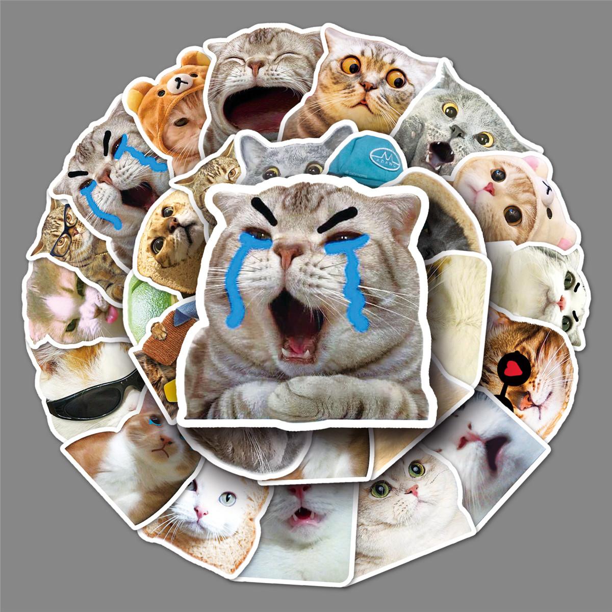 

50 шт. Cat MEME забавные наклейки с животными, винтажные игрушки, сделай сам, детский ноутбук, багаж, мотоцикл, ноутбук, наклейки на холодильник, граффити
