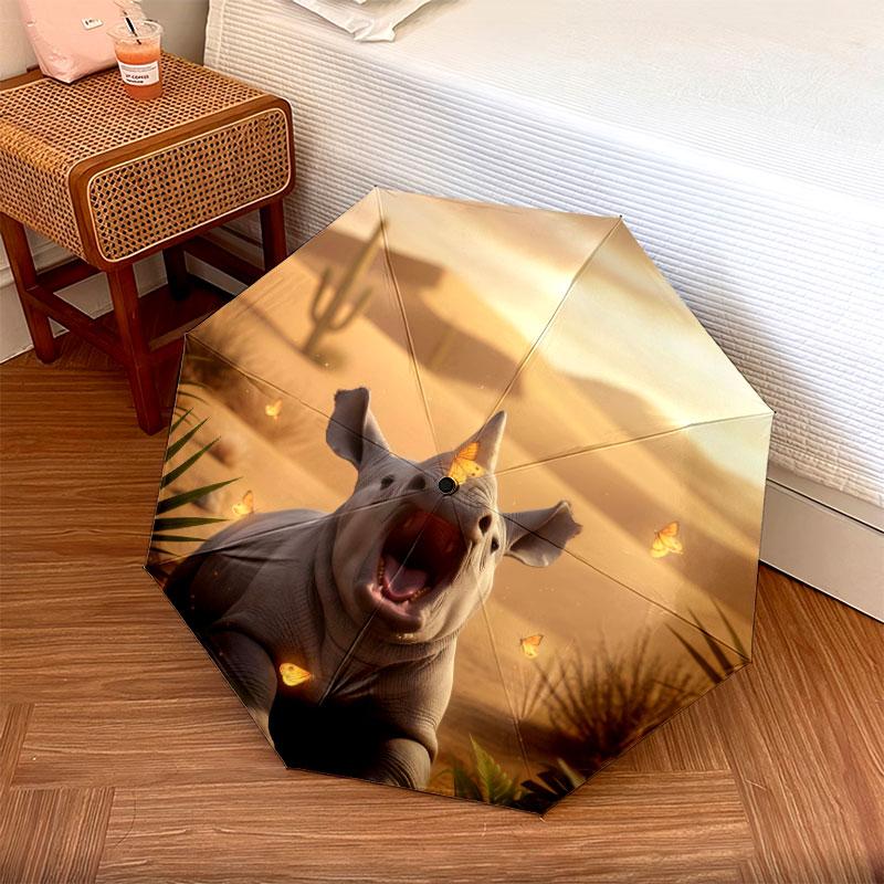 Animalsthatyawn Pattern Pattern New Style Umbrella, 1 Piece Automatic Folding Umbrella, Portable Travel Umbrella, Outdoor Umbrella, Birthday Gift