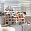 Rainbow Tufted Pillow Cover Living Room Sofa Cushion Cover Tassel Dot Embroidery Home Soft Furnishing