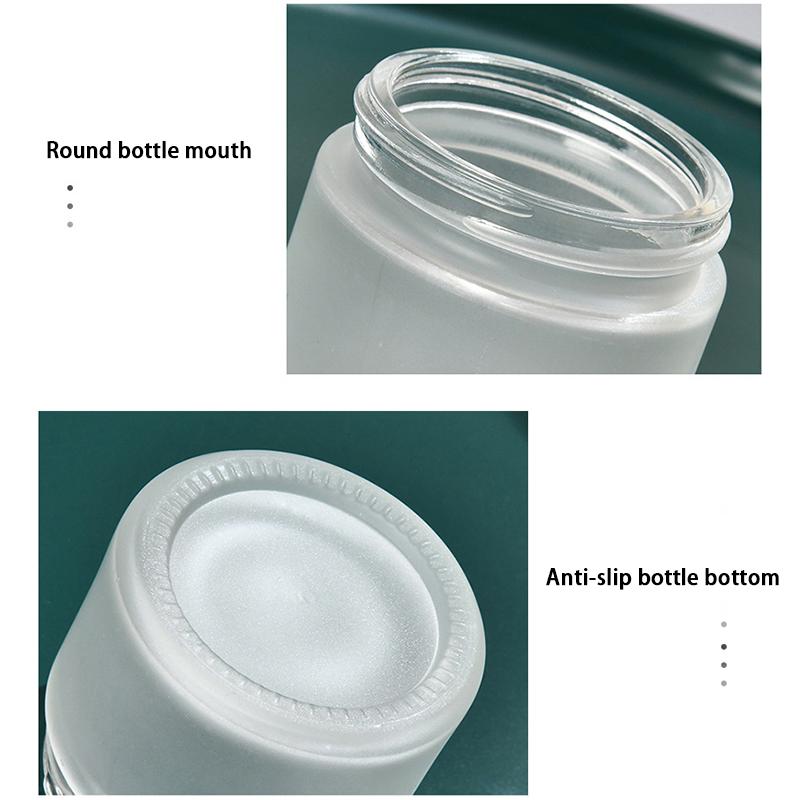 5G-100G Ahşap Kapaklı Frost Cam Krem Şişesi Taşınabilir Boş Şişe Cilt Bakımı Jeli Serum Kabı Kozmetik Dağıtıcı Aracı