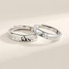 New Simple Couple Rings Silver Color Sun Moon Adjustable Open Ring For Women Men Wedding Fashion Jewelry Gifts