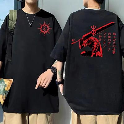 New Unisex Harajuku Unisexga Oversized T Shirt Anime Cartoon Berserk Guts Griffith T-shirt Unisex Women Fashion Casual Tee Short Sleeve