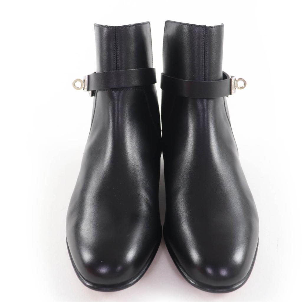 Ausgezeichnete HERMES Kurzstiefel Neo Kelly Schnalle Leder schwarzes Leder Damen 35.5 Gebraucht