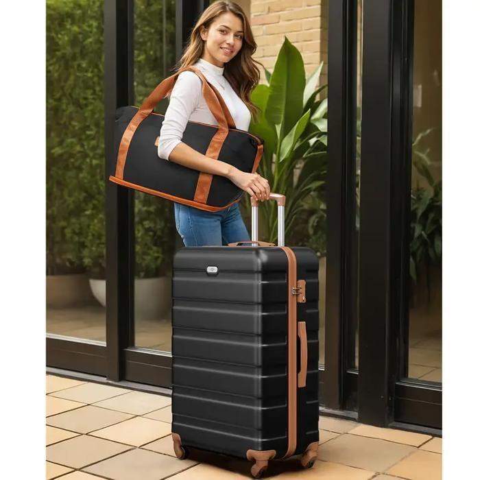 Ensemble de bagages - YSTYLE - 6 pièces - 4 valises rigides - Sac en tissu - Noir