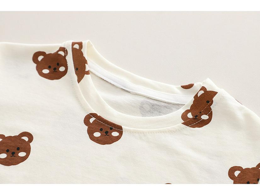 Kids' Summer Cartoon Casual Two-Piece Suspender Short Sleeves Suit