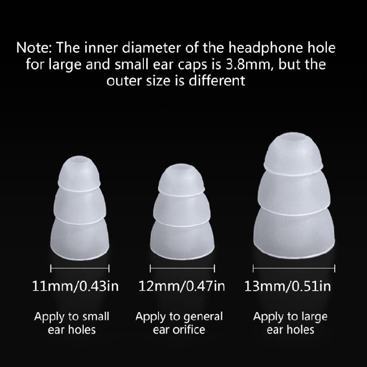 Triple Flange Ear Tips Earbuds Silicone Pads For In Ear Headphones In-Ear 4.0mm