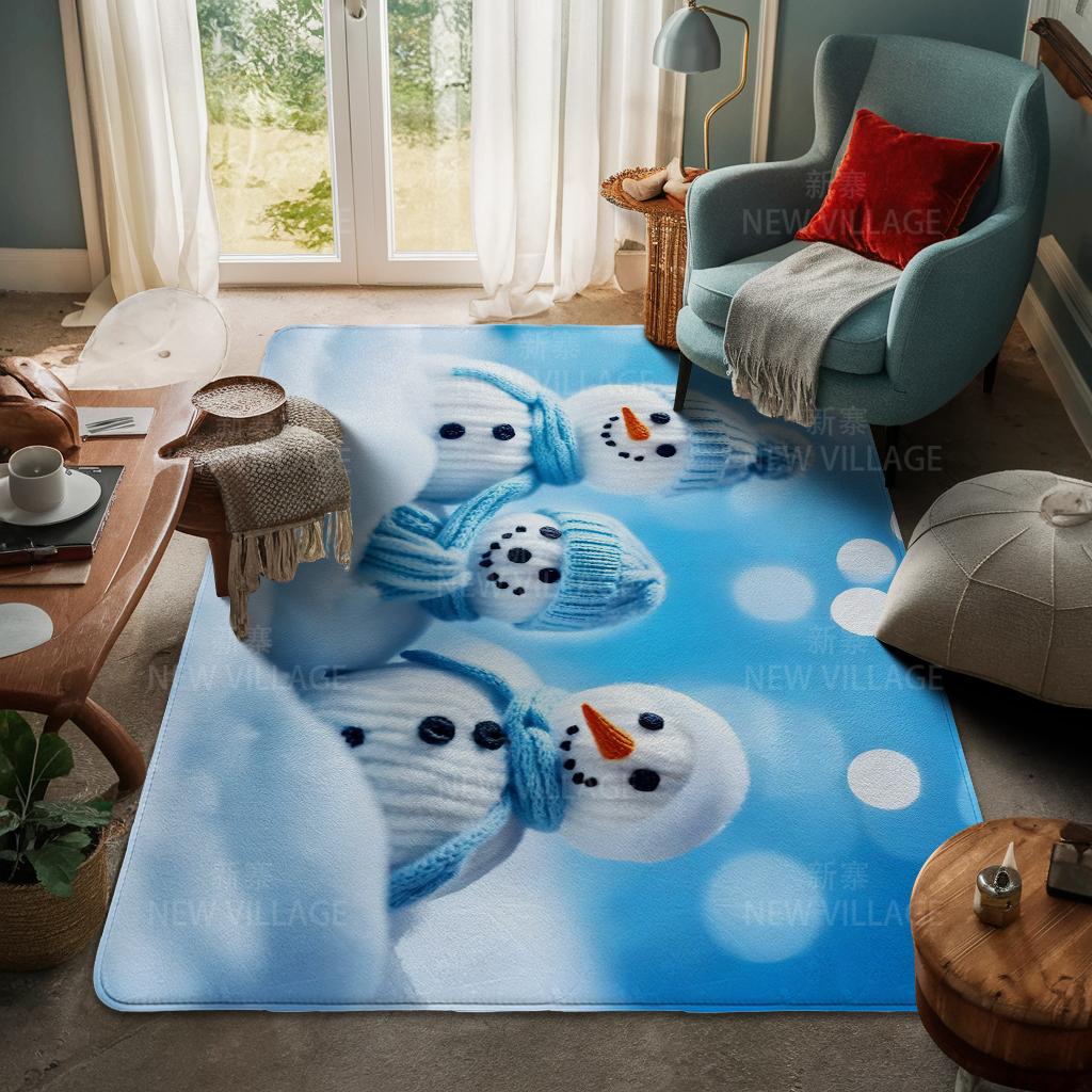 House Entrance Carpet Home Door Mat Living Room Bath Foot Bathroom Non-slip Water Absorption Rugs Bath Merry Christmas Winter