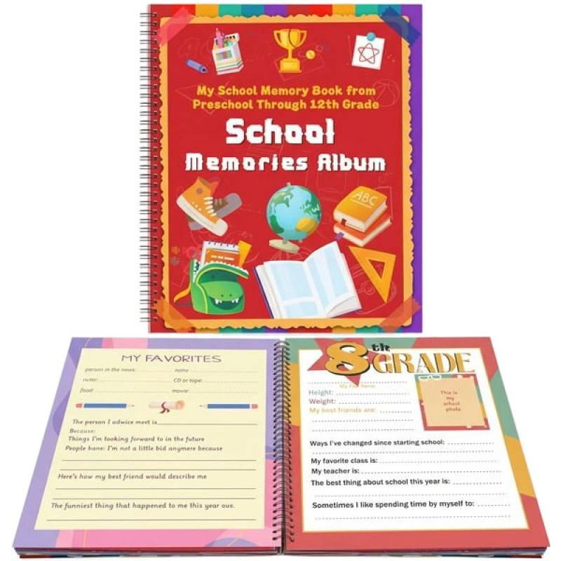 Schul-Erinnerungsbuch mit Kunstfell-Einband für den Abschluss und als Geschenk