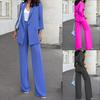 ZL1775 Damen Herbst 2025 Einfarbig Lässig Weitbeinige Hose & Blazer Set