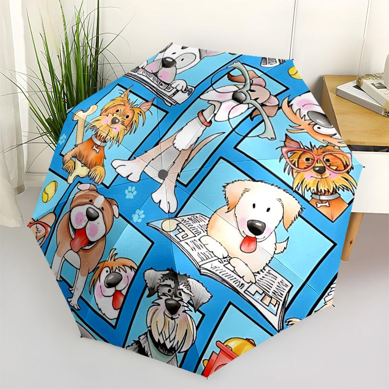 1pc Dogs Pets Automatic Open/Close Umbrella, Windproof, Folding Compact Umbrella with Lightweight Design for Women/Men109