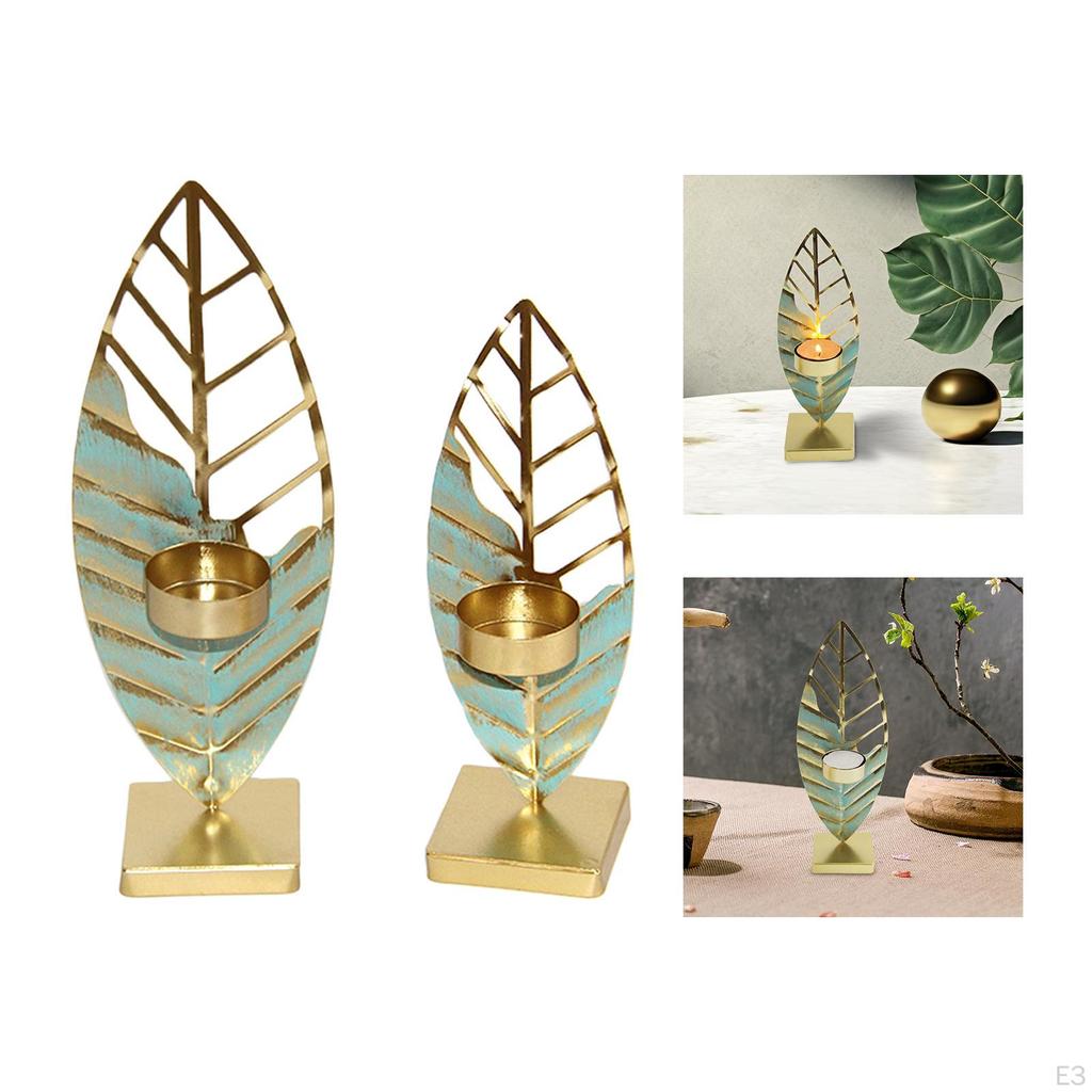 Blue Leaf Candle Holder - Elegant Table Decor for Weddings and Parties