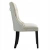 Silla moderna clásica beige de terciopelo acolchado con aldaba metálica Furnitex