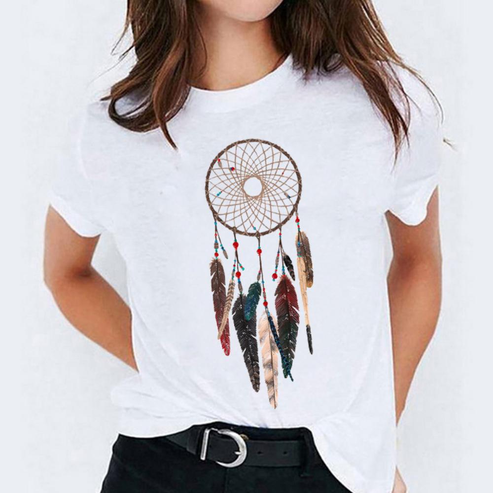 

Multicolor Dreamcatcher Print Tee Women Oversized Casual Loose T Shirt Streetwear Daily Wear Durable Plus Size Summer Top 4XL